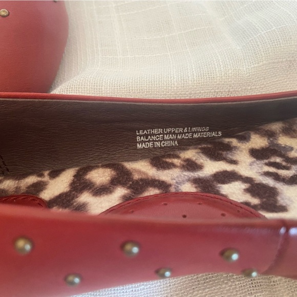 Born Karole Red Leather Studded Casual Slip-On Ballet Flats Women's Size EU 38 - Picture 6 of 8